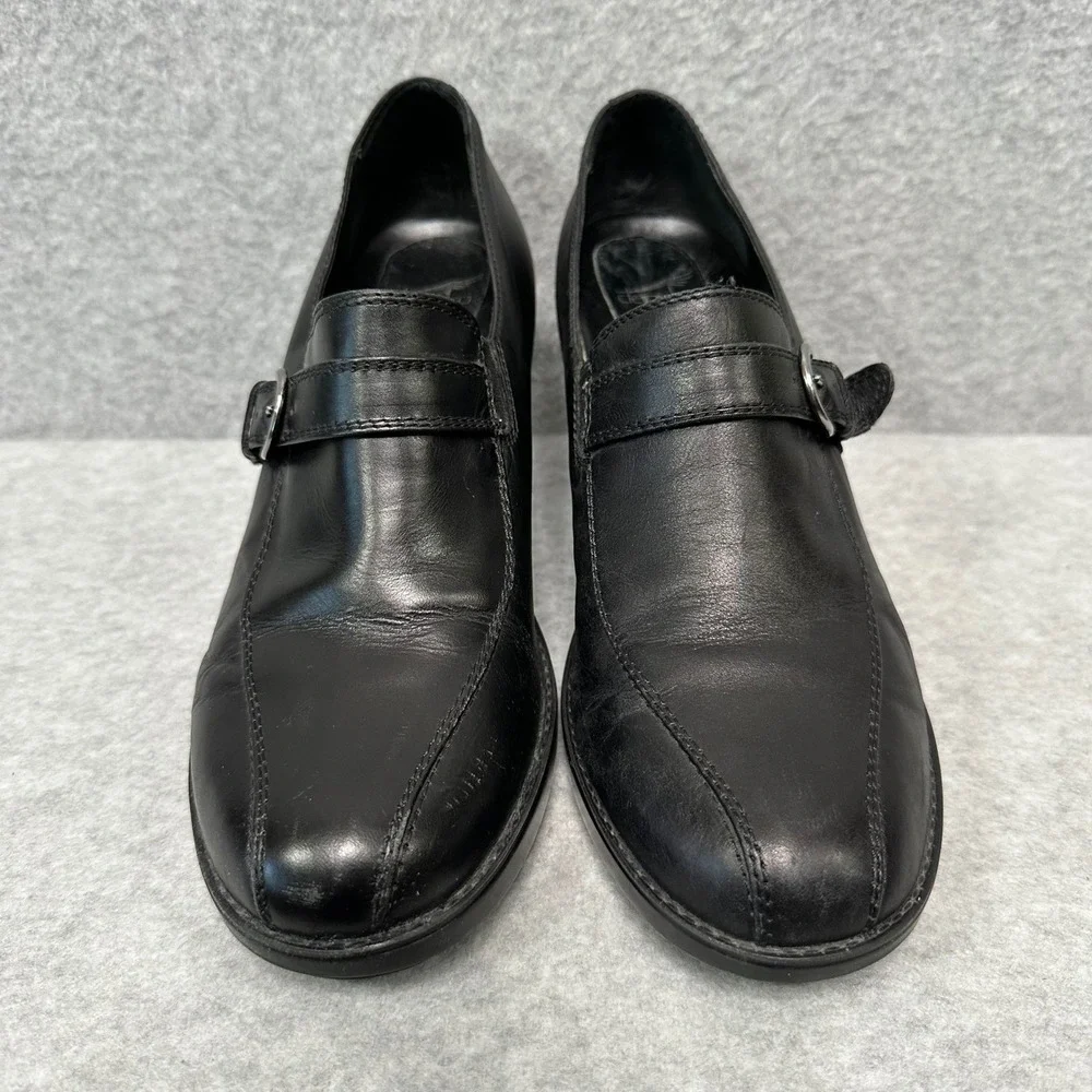 Dansko Black Leather Mary Jane Block Heel Pumps Buckle Strap 3803-0202 Womens 38